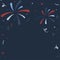 Background with colorful patriotic confetti and fireworks