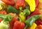 Background with colorful peppers