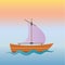 Background of colorful sailboat