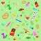 Background with colorful various candy