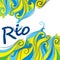 Background in colors of Brazilian flag for Rio 2016, Brazil.