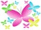 Background with colour butterflies