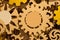 Background consisting of bright gears and arrows concept motion
