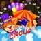 Background for cover, banner or flyer. circus image, clown, balloons