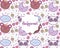 Background cute animals decoration flat layout