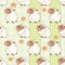 Background with Cute Sheeps. Seamless Pattern