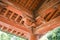 Background with details of Japanese traditional structures of wooden roofs