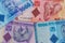 Background of different tanzanian shillings banknotes