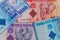 Background of different tanzanian shillings banknotes