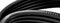 A background of an Elegant and Modern 3D Rendering image of a dark grey isolated carbon fiber cable with smooth curves