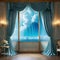 background with ethereal satin curtains