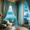 background with ethereal satin curtains