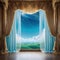 background with ethereal satin curtains