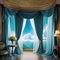 background with ethereal satin curtains