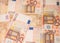 Background of Euro banknotes. European money.