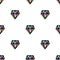 Background fashion diamond style pixel art seamless pattern.