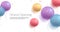 Background with fastive air balloons of round shape and confetti, multicoloured with grand opening text banner