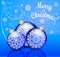 Background with festive ball and snowflake