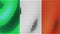 Background of the Flag of Ireland from round particles. Seamless Animation 3D