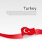 Background with flag of turkey. Turkey flag with wavy ribbon on a white background. National poster design. Business booklet