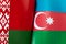 Background of the flags of the Belarus, azerbaijan,. The concept of interaction or counteraction between two countries.