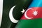 Background of the flags of the pakistan, azerbaijan. The concept of interaction or counteraction between two countries.