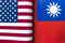 Background of the flags of taiwan republic of china and USA. The concept of interaction or counteraction between the two countries