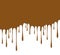 Background of flowing dark chocolate on white