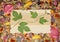 Background of fragments broken flowers and leaves. Scrapbooking element consists mosaic of flowers and petals. For cards,