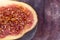 Background of fresh figs, half and whole, close up. Food photo