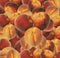 Background with fresh fuzzy peaches