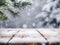 background with frosty pine tree Christmas snowfall on nature outdoor