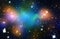 Background of galaxy stars, universe and colorful night sky in dark cosmos, outer space and nasa fantasy world. Abstract