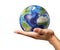 background globe hand white pictures