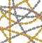 Background of gold and silver chain web