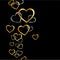 Background with gold and silver hearts