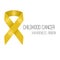 Background with golden childhood cancer awareness ribbon symbol
