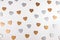 Background with golden and silver hearts