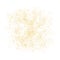 Background Golden texture crumbs. Gold dust scattering on a white background. Particles grain or sand assembled. Vector backdrop