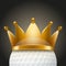 Background of Golf ball with royal crown