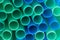 Background of Green and Blue Pastic Straws