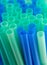 Background of Green and Blue Pastic Straws