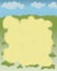 Background green field and blue sky hand drawn nature sunny day bright colors maze game for children