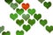 Background with green hearts