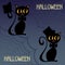 Background halloween. Black cats. Elegant cats.