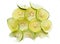 Background of heap fresh yellow lemon slices