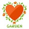 Background with heart and flowers love garden