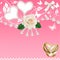 Background with heart rose wedding rings and pearl