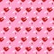 Background with the hearts. Vector image.