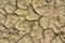 Background of heat cracked clay soil